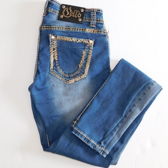 Cello Distressed Embellished Skinny Jeans - Picture 1 of 7